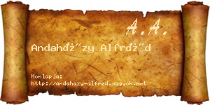 Andaházy Alfréd névjegykártya